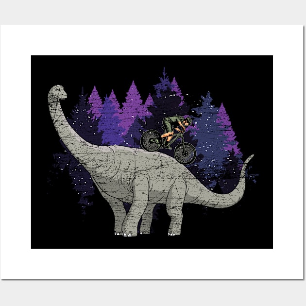 Dino Bike Grunge Wall Art by ShirtsShirtsndmoreShirts